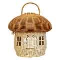 Acorn Handbag Handmade Rattan Mushroom Storage Box Children's Toy Basket Woven Storage Basket Photography Props Oasis Select A 25x26x26cm
