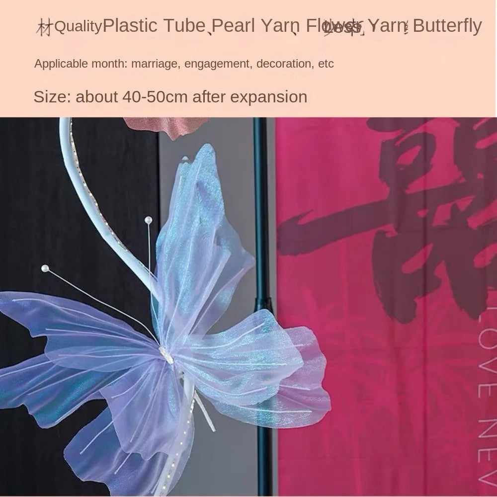 NEW Silk Artificial Butterfly Flowers Colorful Artificial Flowers Flower Head 50cm Giant Butterfly Branch Road Oasis Select