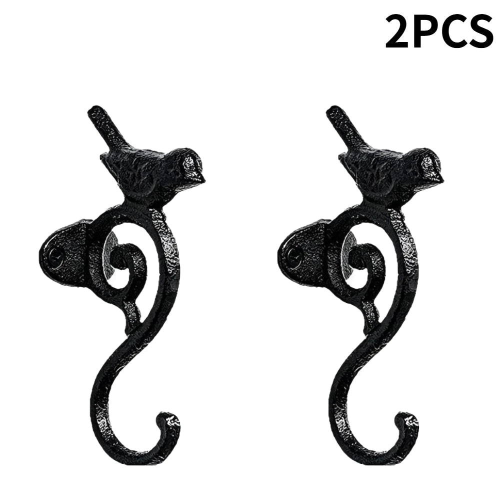 1-3Pcs Retro Bird Shaped S-Hook Heavy Duty Hanging Hook Multifunctional Organizer for Clothes Keys Garden Patio Home Decor Oasis Select 2PCS