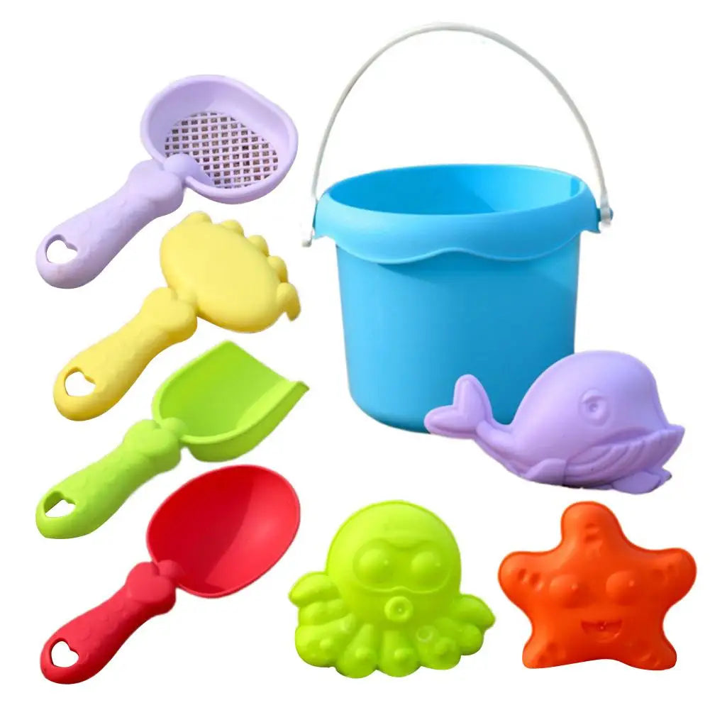 Kids Beach Toy Set Baby Sand & Water Play Kit with Bucket Shovel Rake Watering Can Summer Outdoor Sandbox Tools for Toddlers Oasis Select