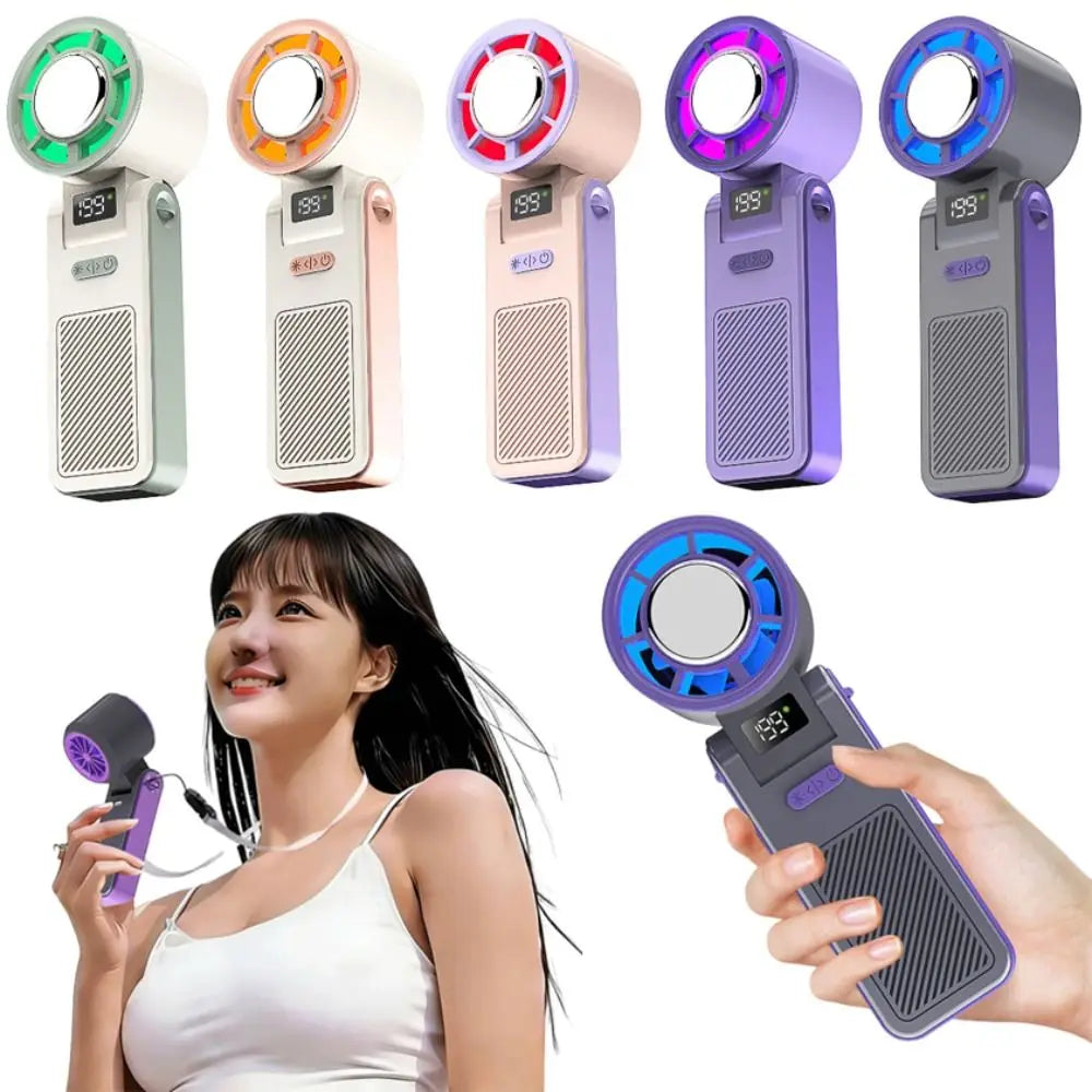 Ice Compress Cool Refrigeration Electric Fan Foldable 199 Gears Personal Cooling Fan Powerful Airflow 199Gears Adjustable Oasis Select