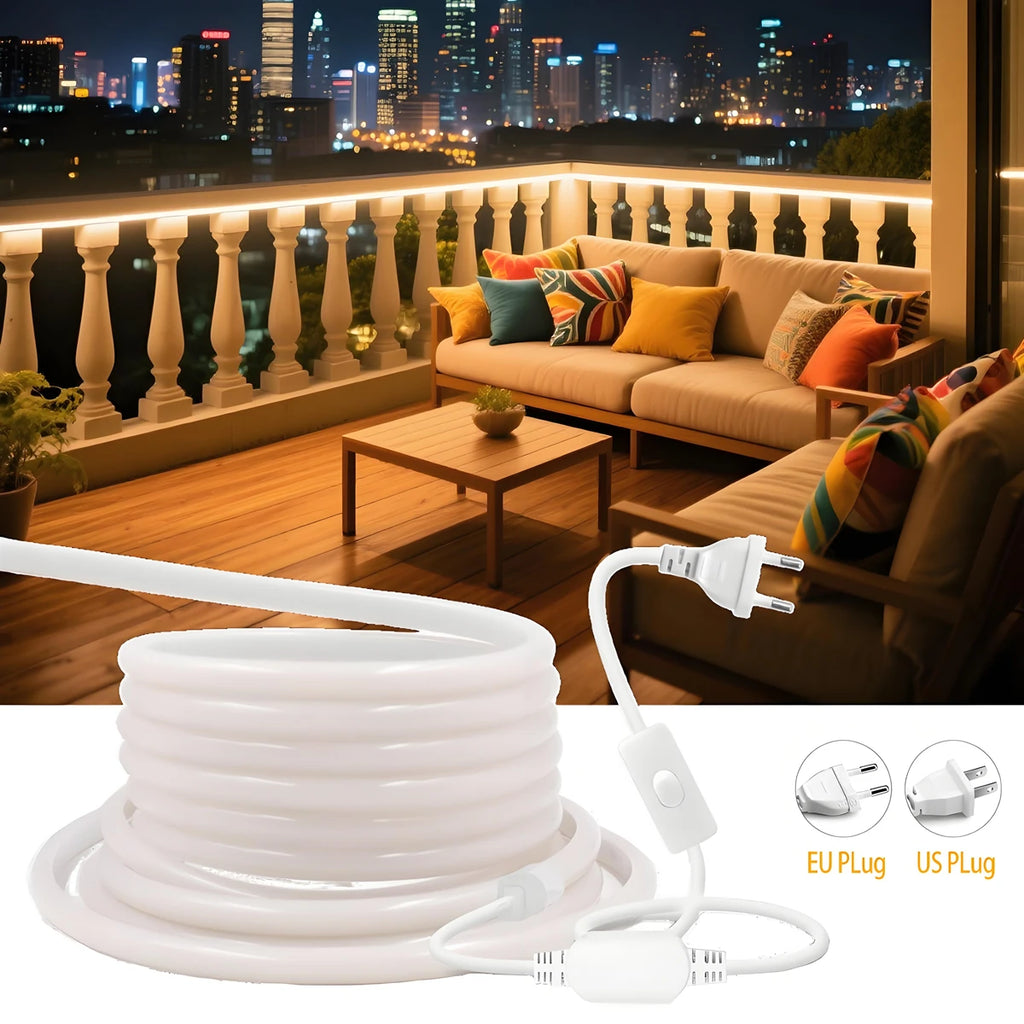 COB LED Strip Wall Lights AC 110V 220V Waterproof EU/US Kit High Brightness Flexible Ribbon for Garden Home Party Ambinet Decor Oasis Select
