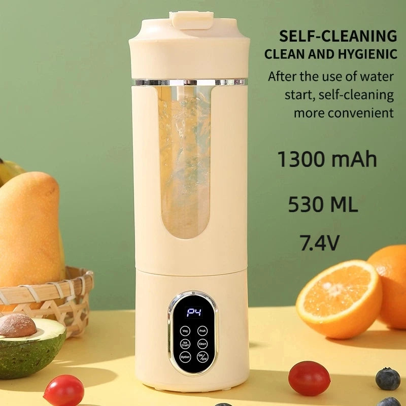 URGGU 530ml Portable USB Rechargeable Mini Juicer – 12 Blades