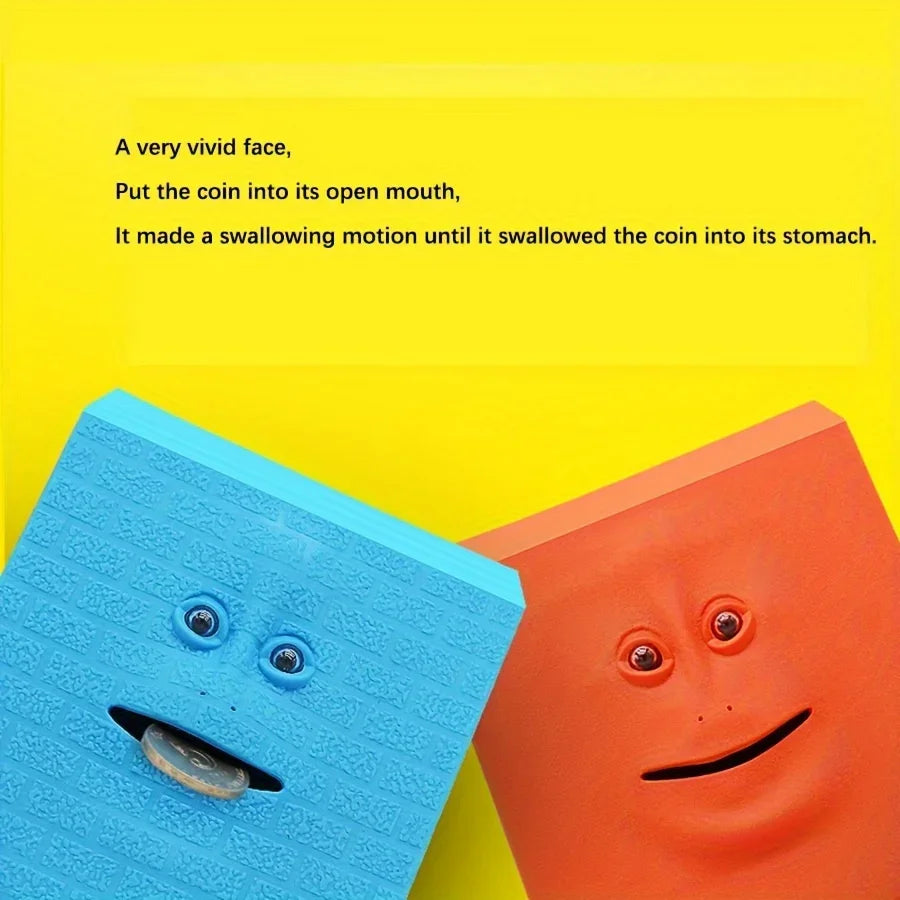 Plastic Face Bank Human Face Smart Sensor Piggy Bank Electric Coin Can Eat Money Face Piggy Bank Store Coins Oasis Select