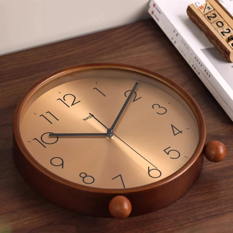 Vintage Light Luxury Solid Wood Clock Living Room New Home Pendant Clock Desktop Pendant Placement Oasis Select