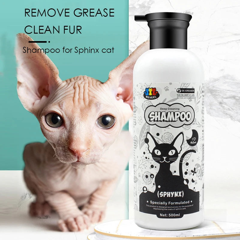 Cat Shower Gel Canadian Sphinx Cat Shampoo Body Wash Pet Cat Hairless Cat Special Body Wash to Oil Control Oil 500ml Oasis Select