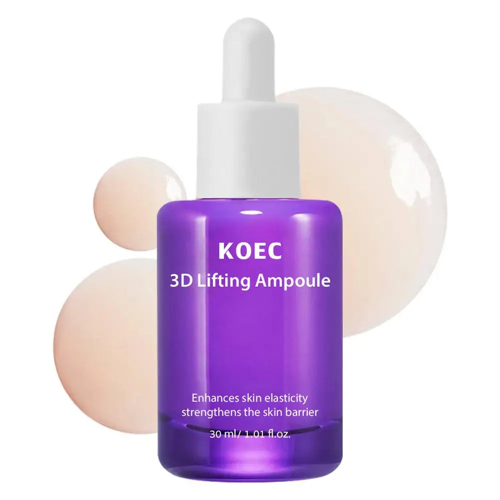 KOEC 3D Lifting Face & Neck Cream - Deep Hydration Firming Nourishing Improve Elasticity Korean Skincare For All Skin Types Oasis Select 3D Lifting Serum