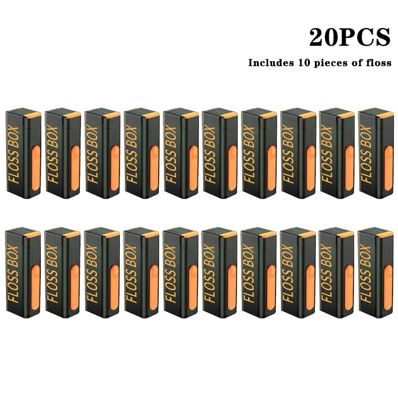 20PCS Mecha Wind Mirror Portable Floss Box Auto Pop Up 10pcs Mini Transparent Floss Stick Storage Box Oral Care Floss Organiser Oasis Select 20PCS