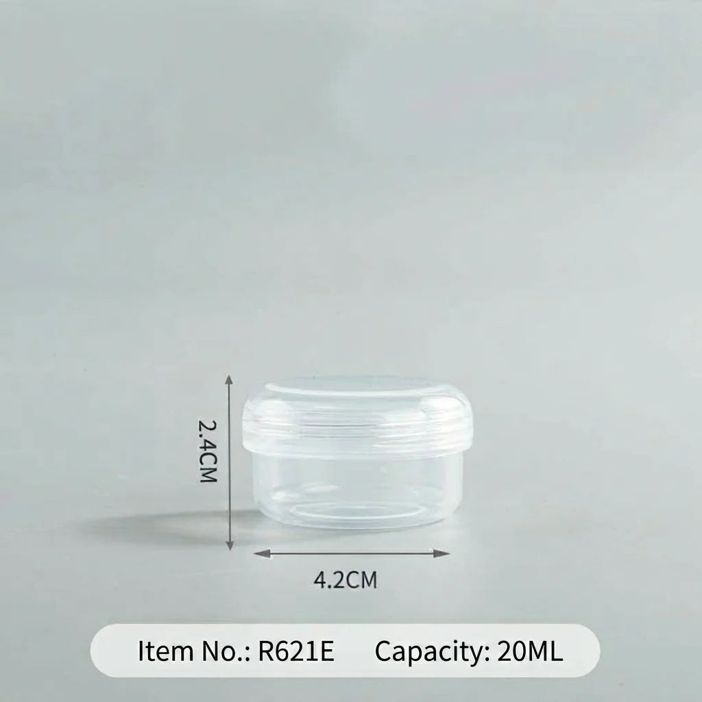 20/30/40/50mlRefillable Transparent Plastic Sealed Jars, Food Grade Thickened PP Leak-proof Containers for Travel Cosmetic Oasis Select White-20ml