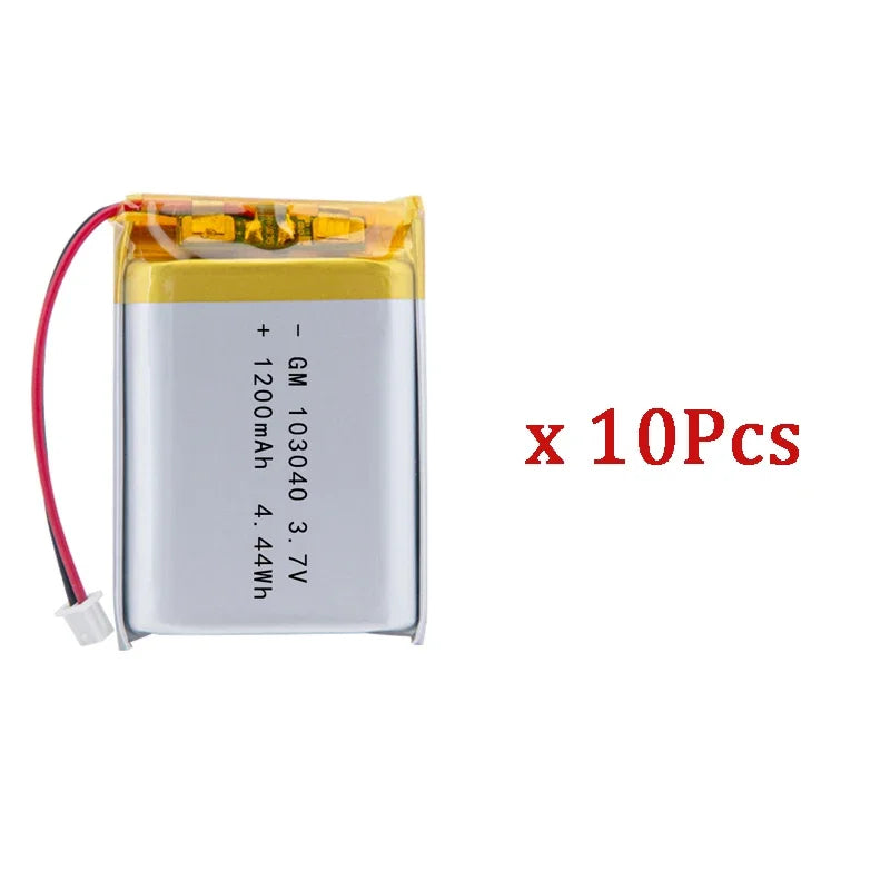 103040 3.7v 1200mAh High Capacity Li-ion Lipo Cells Lithium Li-Po Polymer Rechargeable Battery For Bluetooth GPS MP3 Recorder Oasis Select 10Pcs