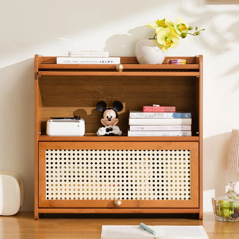 Desktop Solid Wood Bookshelf Shelf Bedroom Office Desk Small Multi-layer Shelf Desk Storage Simple Bookcase Oasis Select