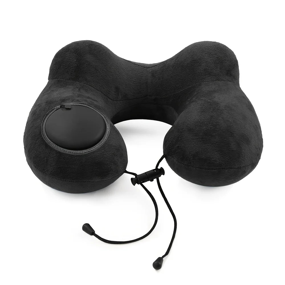 Inflatable travel pillow, portable airplane U-shaped neck pillow, compressible nap cervical pillow,Christmas,Thanksgiving gift Oasis Select black