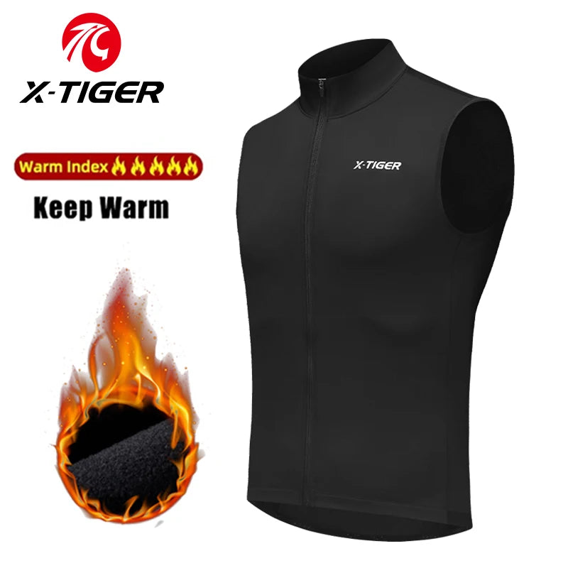X-TIGER Cycling Jacket Windproof Warm MTB Bike Vest Sleeveless Jacket Light Cycling Jersey Bicycle Clothing Reflective Vest Oasis Select
