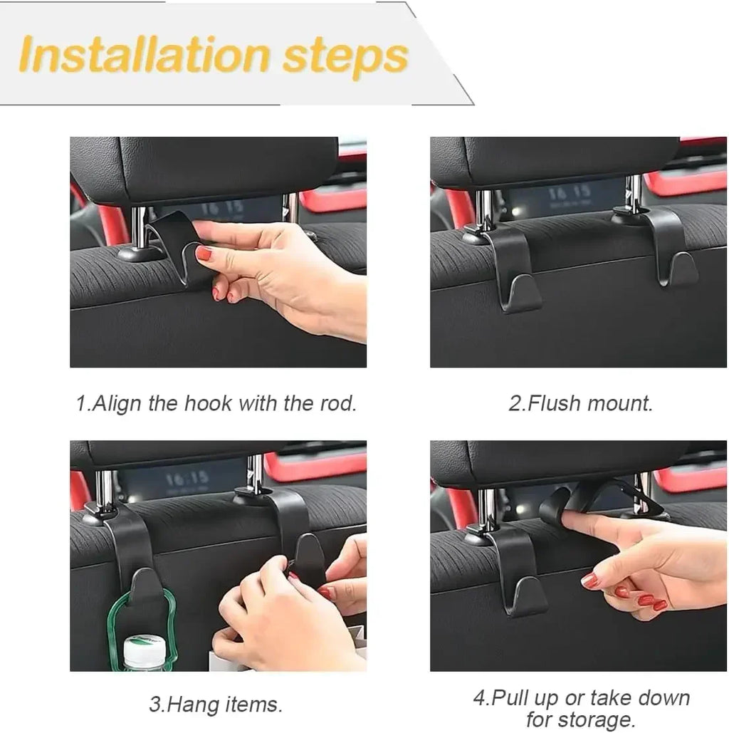 Front Seat Headrest Hook Car Seat Hook Multifunctional Car Clips Storage Rack Auto Fastener Hangers Interior Accessories Oasis Select