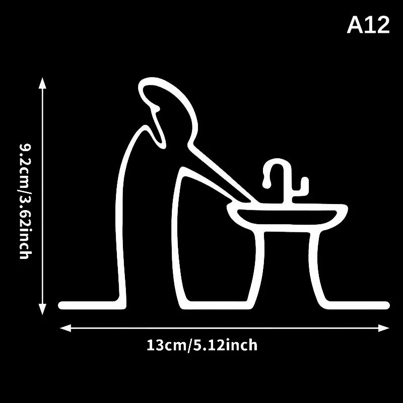 La Linea-Minimalist Line Art Wall Sticker, Waterproof Decal, Home and Car Decoration, Suitable for Walls Doors Glass and Cars Oasis Select A12
