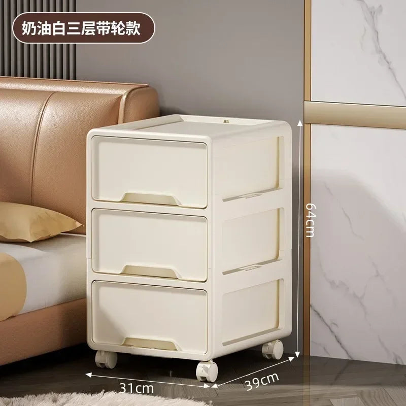 Drawer Snack Storage Cabinet Home Bedroom Living Room With Wireless Charging Multi-layer Locker Free Installation Bedside Table Oasis Select Regular 3