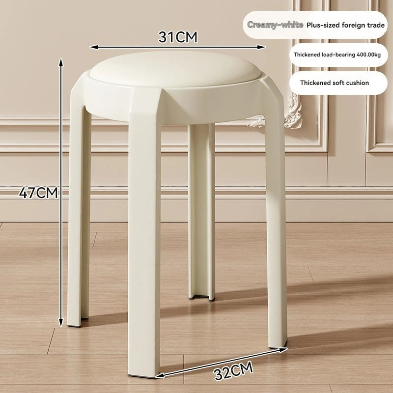 Plastic dining stools for home use in Nordic restaurants. Soft bag stools can be stacked for backup and high stools can be queue Oasis Select Off white -31cm