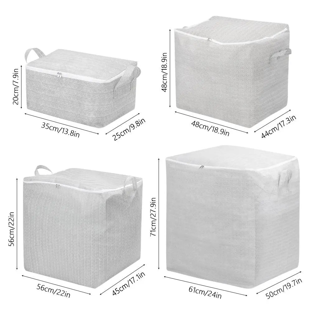 Large-Capacity Clothes Storage Bag Closet Organizers Dust-proof Quilt Storage Basket with Lids Zipper With Handle Oasis Select