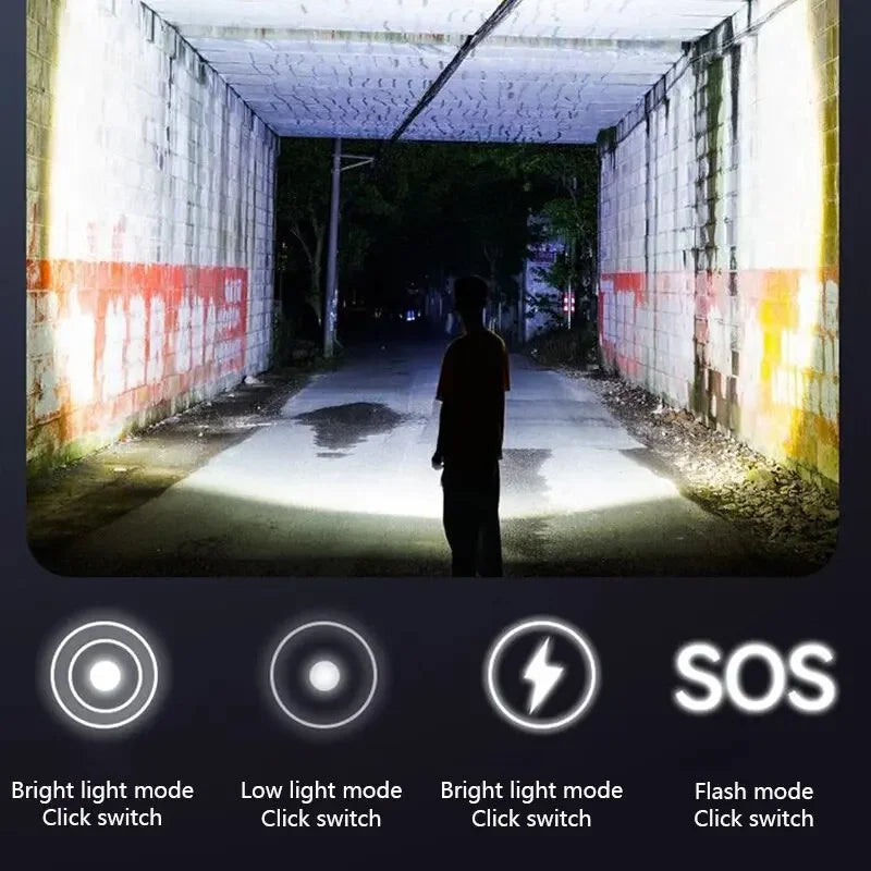 Mini LED Flashlight Keychain Light Double COB Lights USB Rechargeable Work Lights Fishing Lanterna with Magnet Built-in Battery Oasis Select