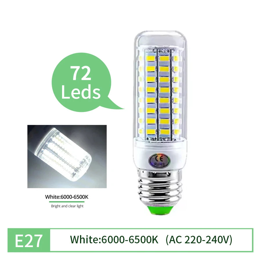 E27 E14 LED Corn Bulb 220V 5730 SMD – Energy Saving 50,000Hr LED Corn Bulb Oasis Select 72leds E27 White
