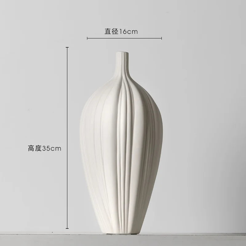 Simple and Creative Simple Elegant Ceramic Vase Decoration Dry Flower Arranger Living Room Advanced Sense of Home Decoration Oasis Select D