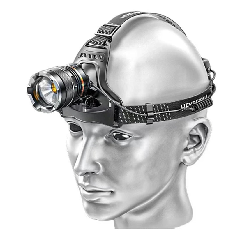 Outdoor Night Fishing Induction Head Light High Power Head Light Telescopic Focus Spotlight Head-Mounted Head Light Lamp Oasis Select