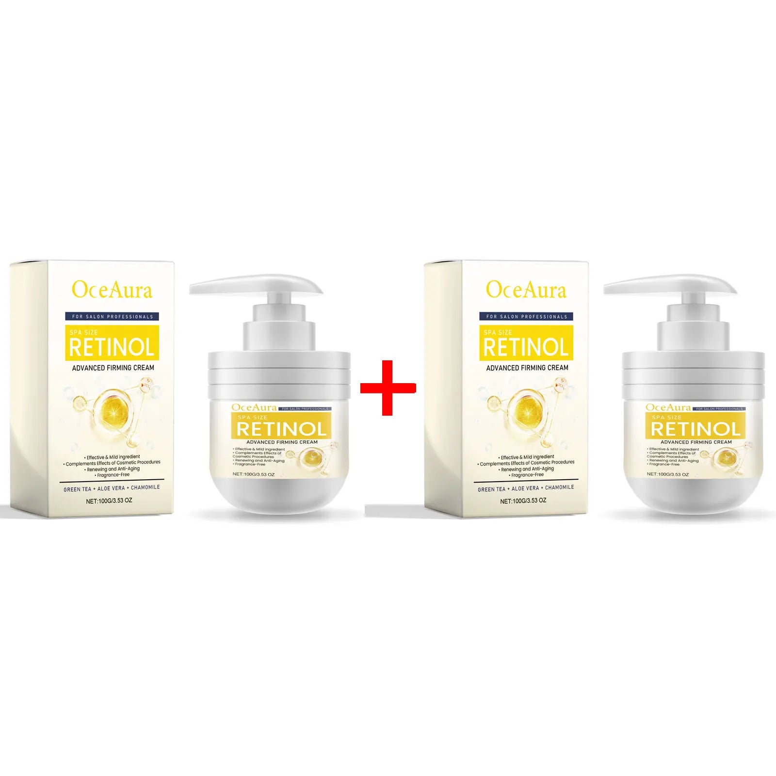 OceAura Retinol Anti-Aging Face & Body Moisturizer Cream 100g Anti-Aging Moisturizer Oasis Select Retinol X 2PCS