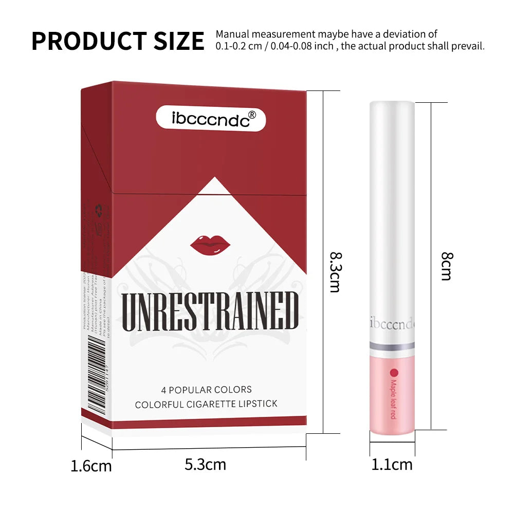 Lakerain 4 Colors Cigarette Lipsticks Velvet Matte Waterproof Long-lasting Lip Non-Stick Cup Cigarette Lipstick Makeup For Women Oasis Select