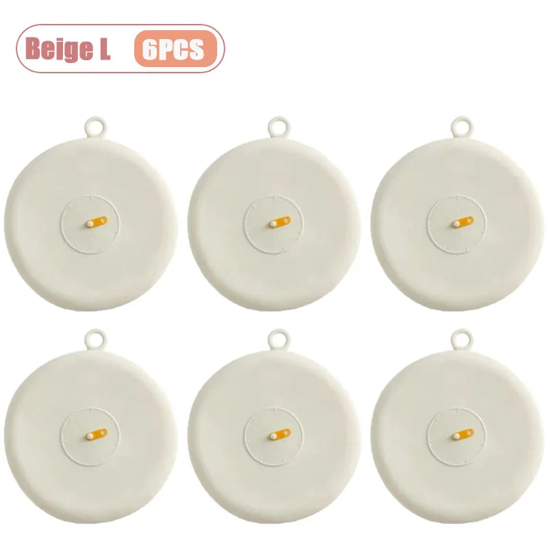 Food Cover Set Bowl Lids Heat Resistant Round Refrigerator Leftovers Universal Sealing Lids Reusable Kitchen Covers Oasis Select Beige L-6PCS