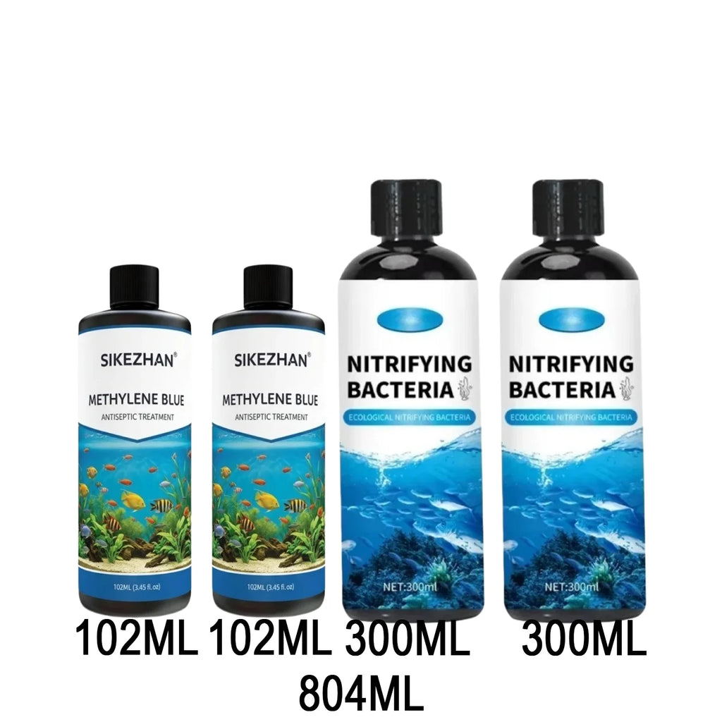 Fish Tank Methylene Blue Nitrifying Bacteria Kit Safe Water Cycle Starter Cure Ich Fungus Treatment For Betta Guppy Goldfish Oasis Select Double Stock-up