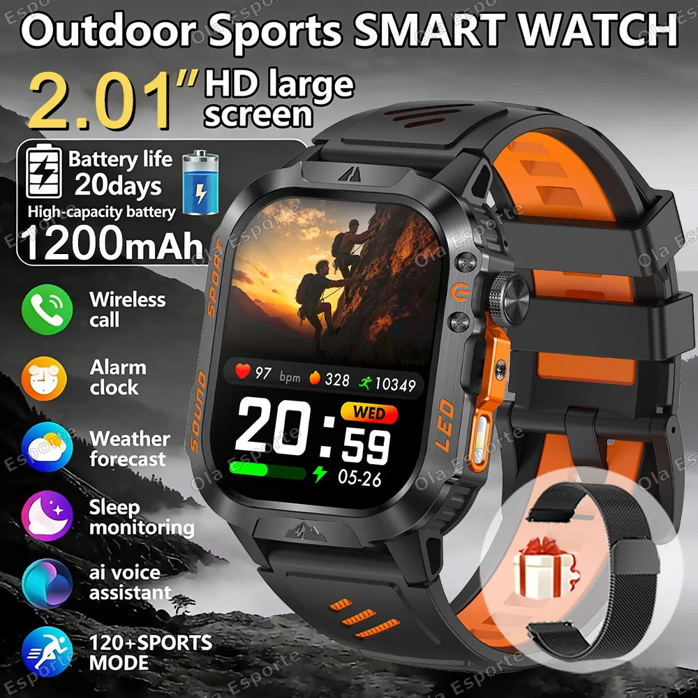 Ola Esporte HT30 Military Smartwatch | LED Flashlight & BT Call