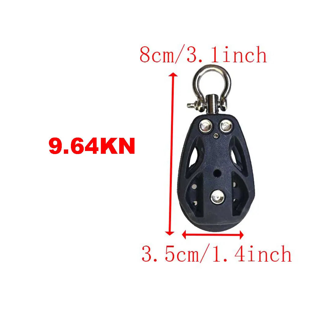 High Load Sheave Block Sailboat Single Pulley Swivel Shackle Sailboat Plain Bearing Block Rope Runner Boat Accessories Oasis Select 9.64KN