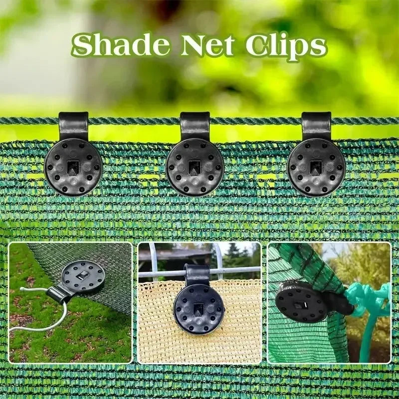 Reusable Sun Shade Clips Black Mesh Grip for Outdoor Canopy Garden Net Quick Easy Installation Wind Resistant Fasteners Oasis Select
