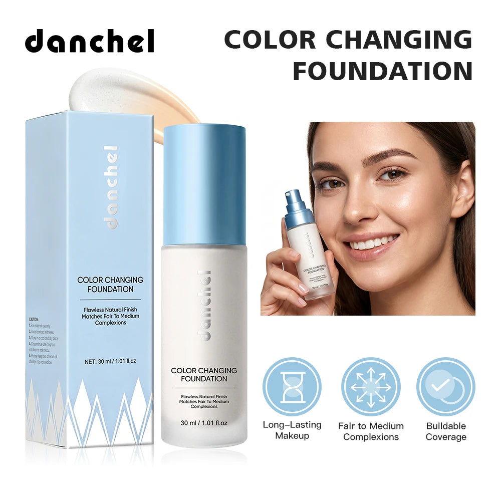 Color Changing Foundation Deep Hydration 12h Hold Makeup Intelligent Adaptation Skin Color Even Skin Tone Foundation Cosmetics Oasis Select