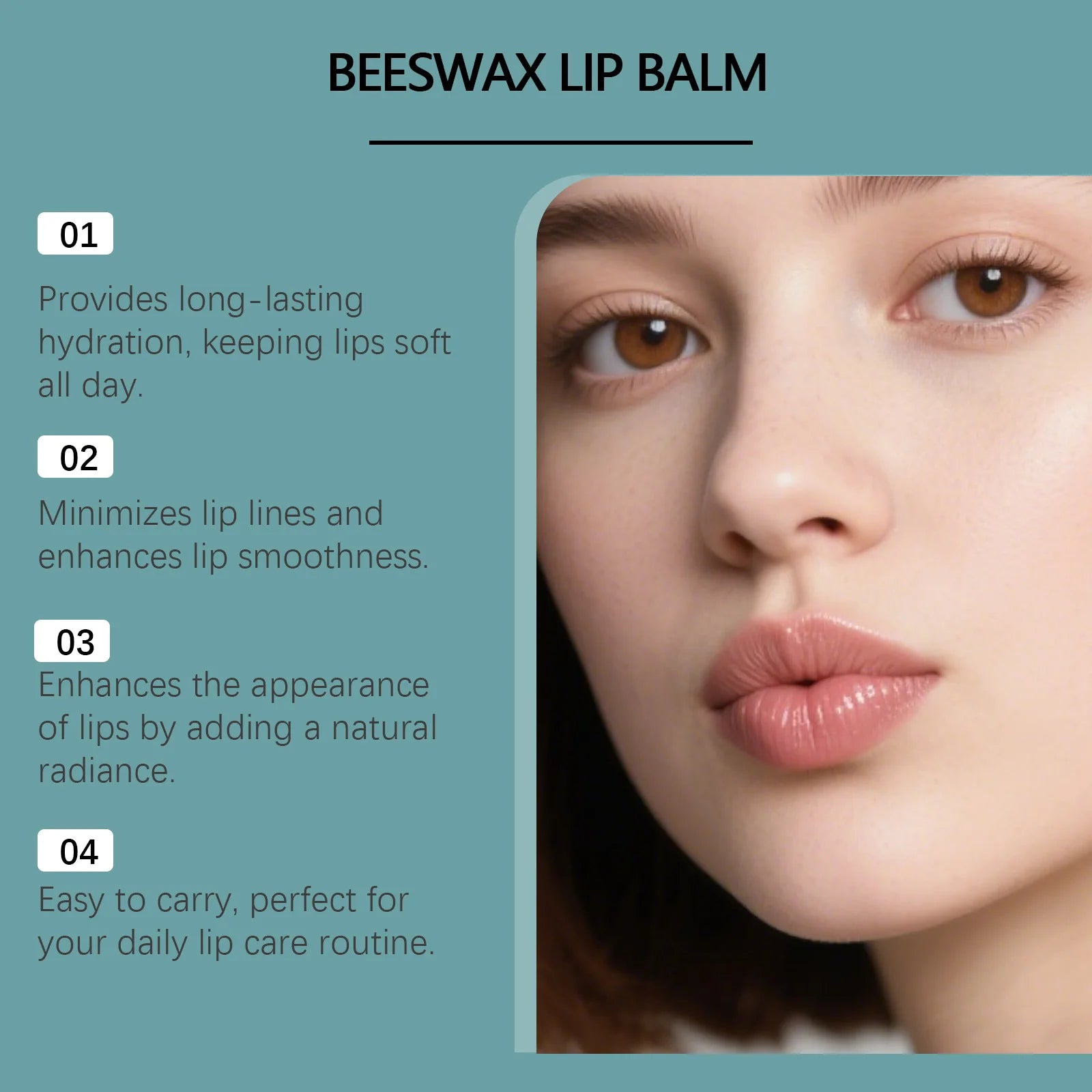 OUHOE Anti-Peeling Mint Beeswax Lip Balm - Hydrates, Moisturizes Softens Plumps and Nourishes Lips for Daily Care Oasis Select