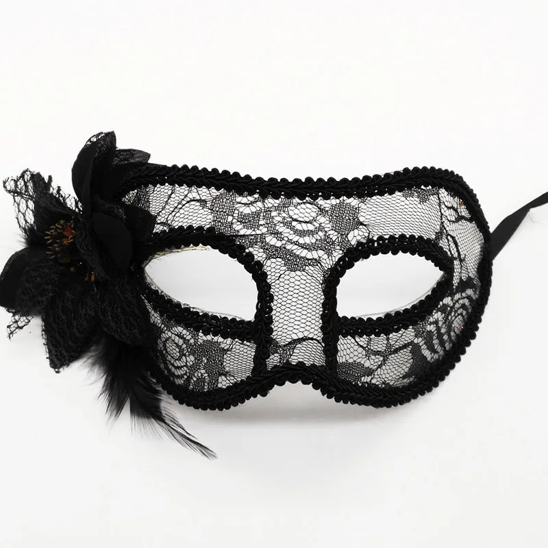 Lace Floral Half-Face Venetian Masquerade Mask | Halloween Party