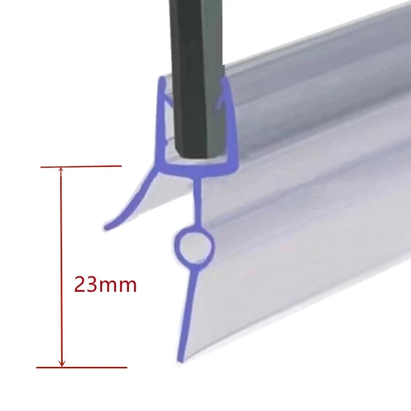 Bath Shower Screen Door Seal Strip PVC Shower Frameless Glass Door Gap Glue-free Waterproof Strips Shower Room Window Seal Strip Oasis Select 23mm 2pcs 40cm For 4-6mm glass