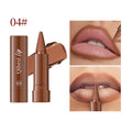 QIBEST Matte Lip Liner & Tint – Waterproof Nude Brown Contour
