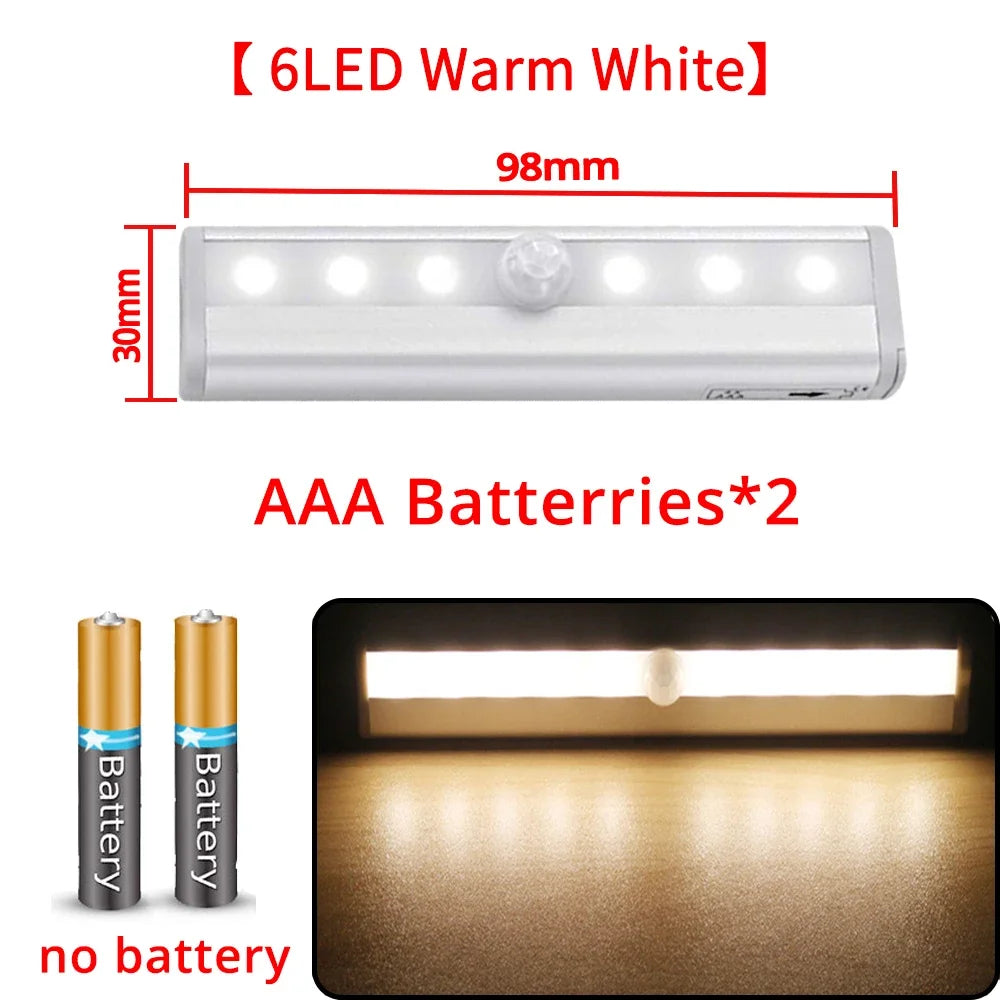 PIR Motion Sensor Cabinet Light – 6 or 10 LED Night Light