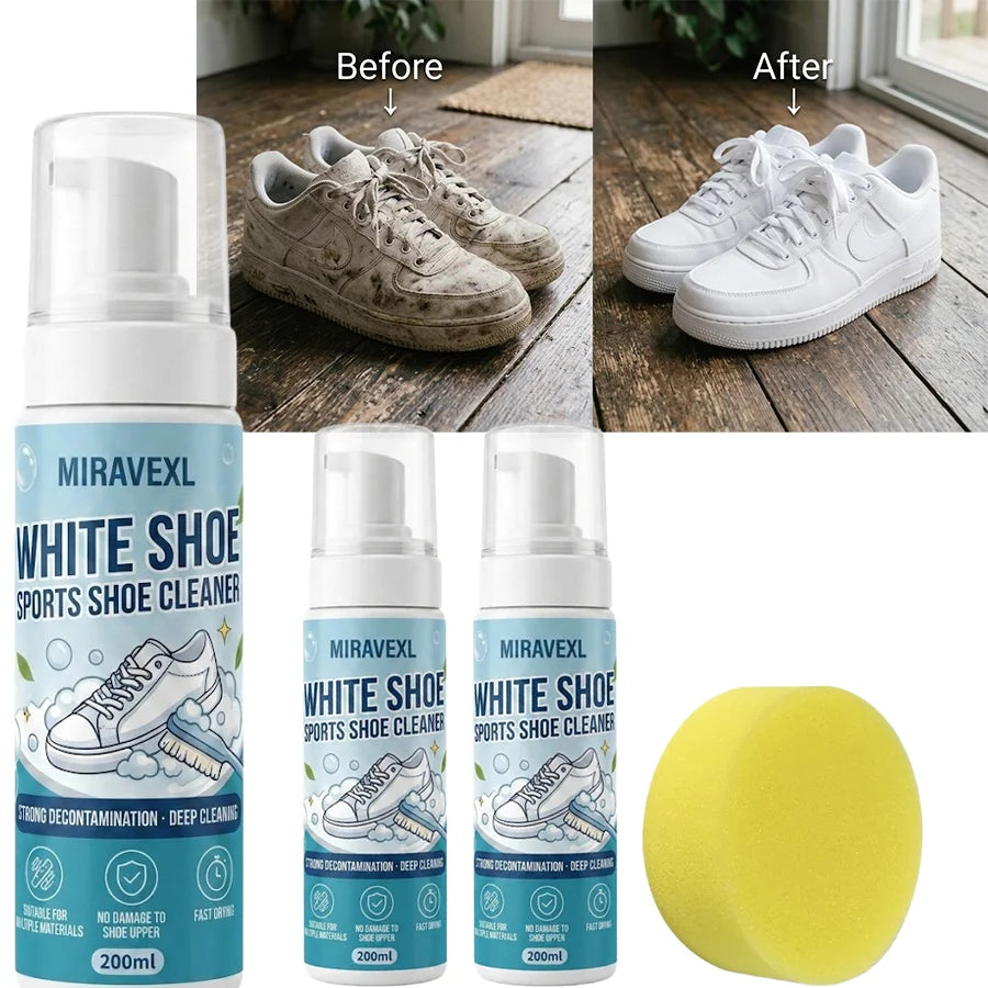 Professional Shoe Cleaner Foam Dry Clean Liquid Decontamination for Suede Leather Sneaker Sheepskin Care with Cleaning Sponge Oasis Select