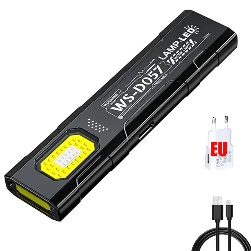 Mini LED Keychain Flashlight Rechargeable EDC Torch with Pen Clip COB Pocket Lantern Work Light with Magnet for Outdoor Camping Oasis Select 1PCS-EU