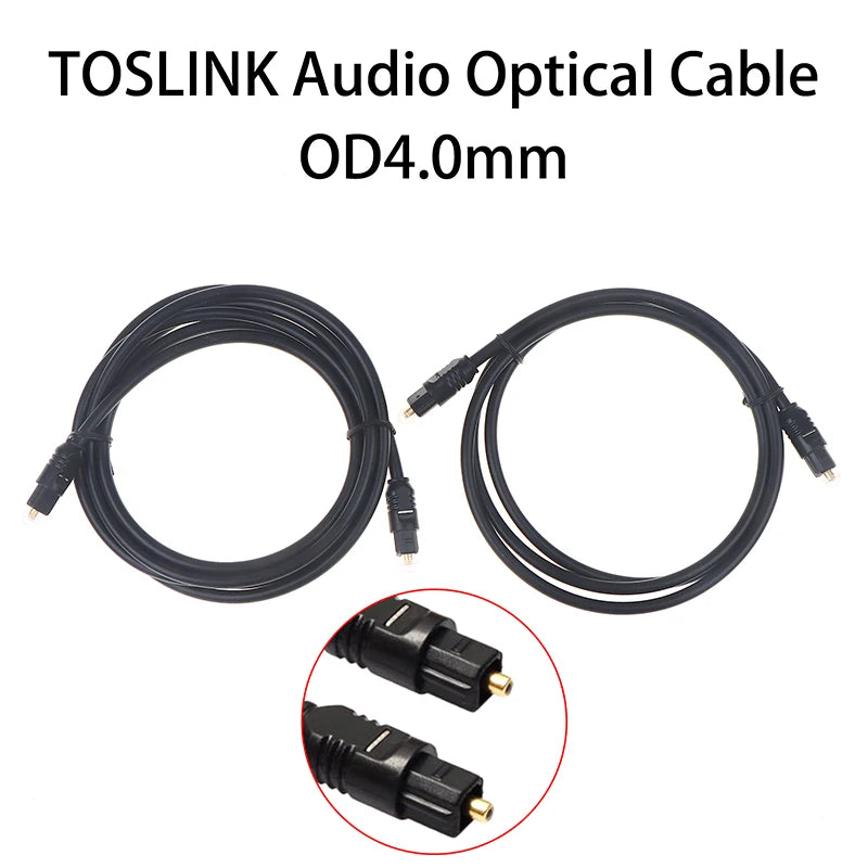 1/2Pcs Digital Audio Output Cable Optical Audio Toslink Cable OD 4.0 Mm 1Meter/2Meter Connection Power Amplifier Cable Oasis Select