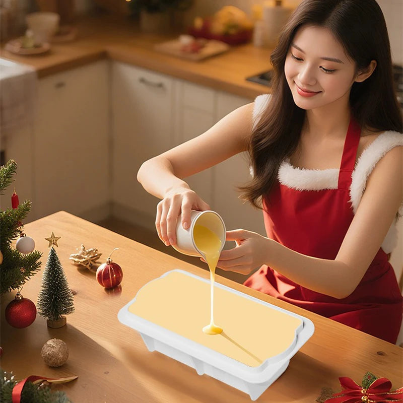 Rectangular or Castle Snowhouse Design Christmas Pastry Mold Chocolate Molds Christmas Silicone Mousse Cake Molds Kitchen Tools Oasis Select
