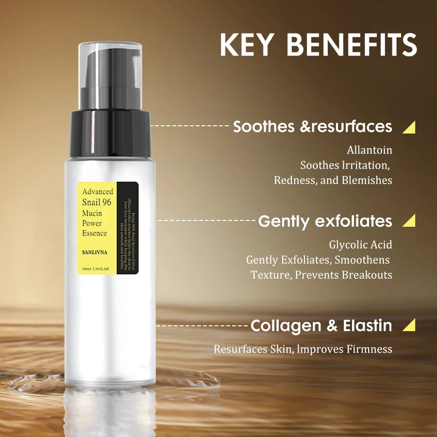 Snail mucus 96 facial essence reduces fine lines, facial cleanser deeply cleans impurities on the face, and moisturizes the skin Oasis Select