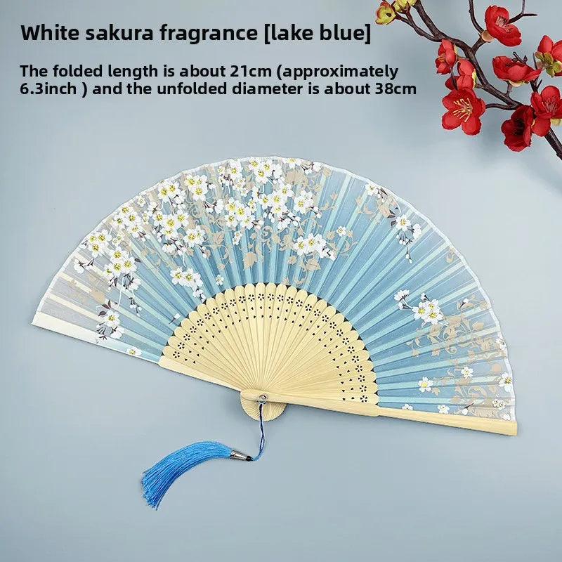 6-inch Portable Folding Fan Chinese-style Peony Flower Fan Summer Folding Craft Fan Oasis Select 9