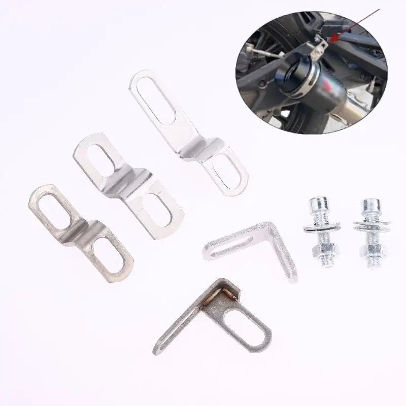 Motorcycle Fixed Brackets and Exhaust Clamps; 1 to 3-Piece Stainless Steel, Z or L Shaped Oasis Select