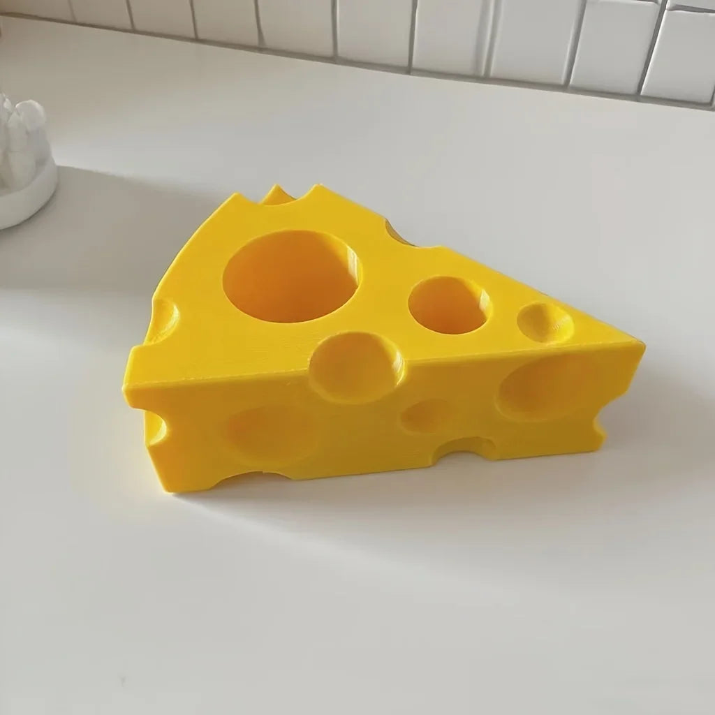 Cartoon Cheese Toothbrush Holder Bathroom Organizer Creative Toothbrush Stand Practical Home Decor Christmas Halloween Present Oasis Select A