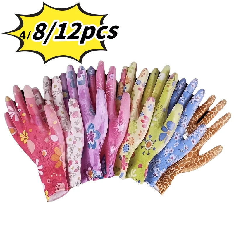 4/8Pairs Ladies' Cleaning Gloves - Suitable for outdoor activities such as cycling, fishing, camping, and home cleaning Oasis Select