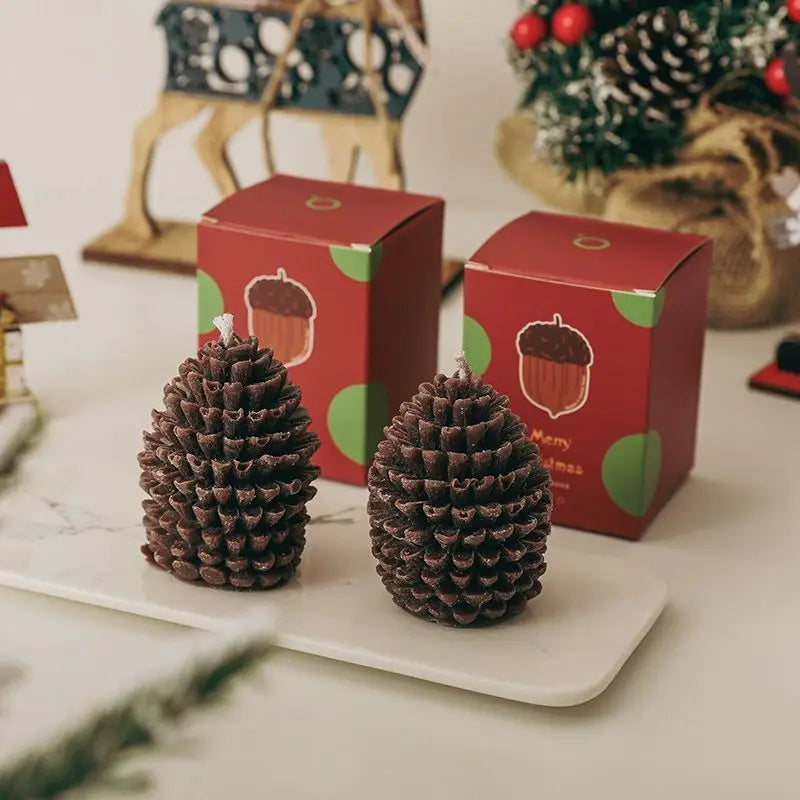 Christmas Pinecone Scented Candles Atmosphere Gifts Handcrafted Ornaments Souvenirs Scented Wax Shape Oasis Select