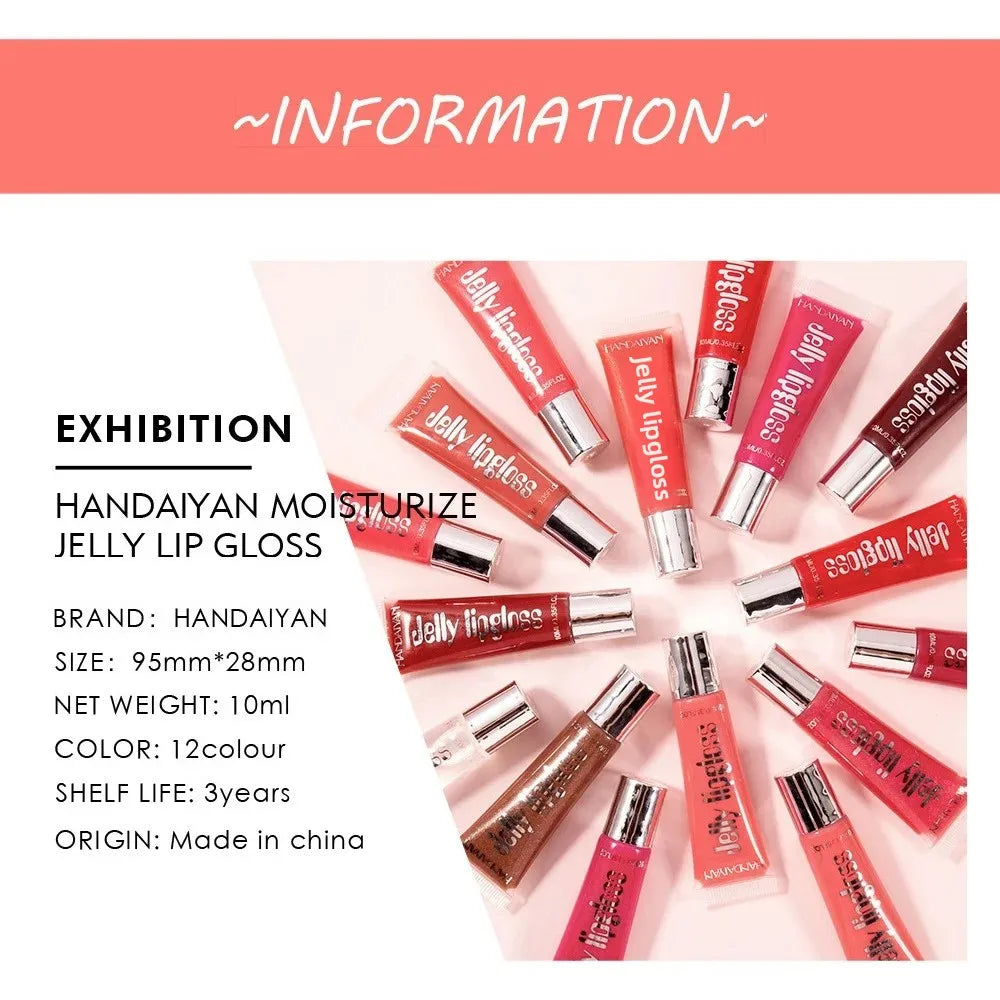 Handaiyan Candy Lip Gloss Oil – Hydrating, Plumping, 12 Shades